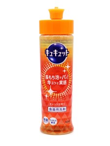 KAO CuCute Orange Средство для мытья посуды, овощей и фруктов, с ароматом апельсина, 220 мл 12067