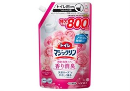 KAO Magiс Clean Toilet Deodorant&amp;Clean Elegant Rose Чистящее и дезодорирующее средство для туалета, с ароматом роз, сменная упаковка, 800 мл. 12077