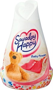 KOBAYASHI Sawaday Happy Baby Powder Освежитель воздуха для комнаты, с нежным ароматом детской присыпки, 150г. 12082